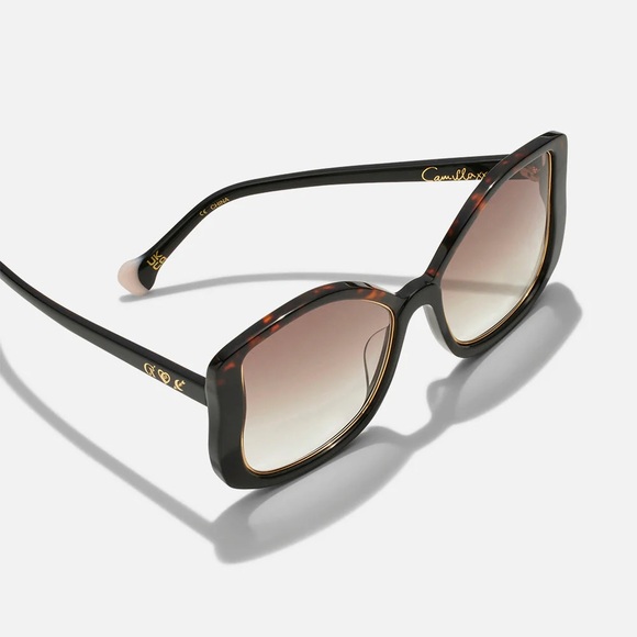 CAMILLA “Social Butterfly” dark tort/black oversized boho chic sunglasses